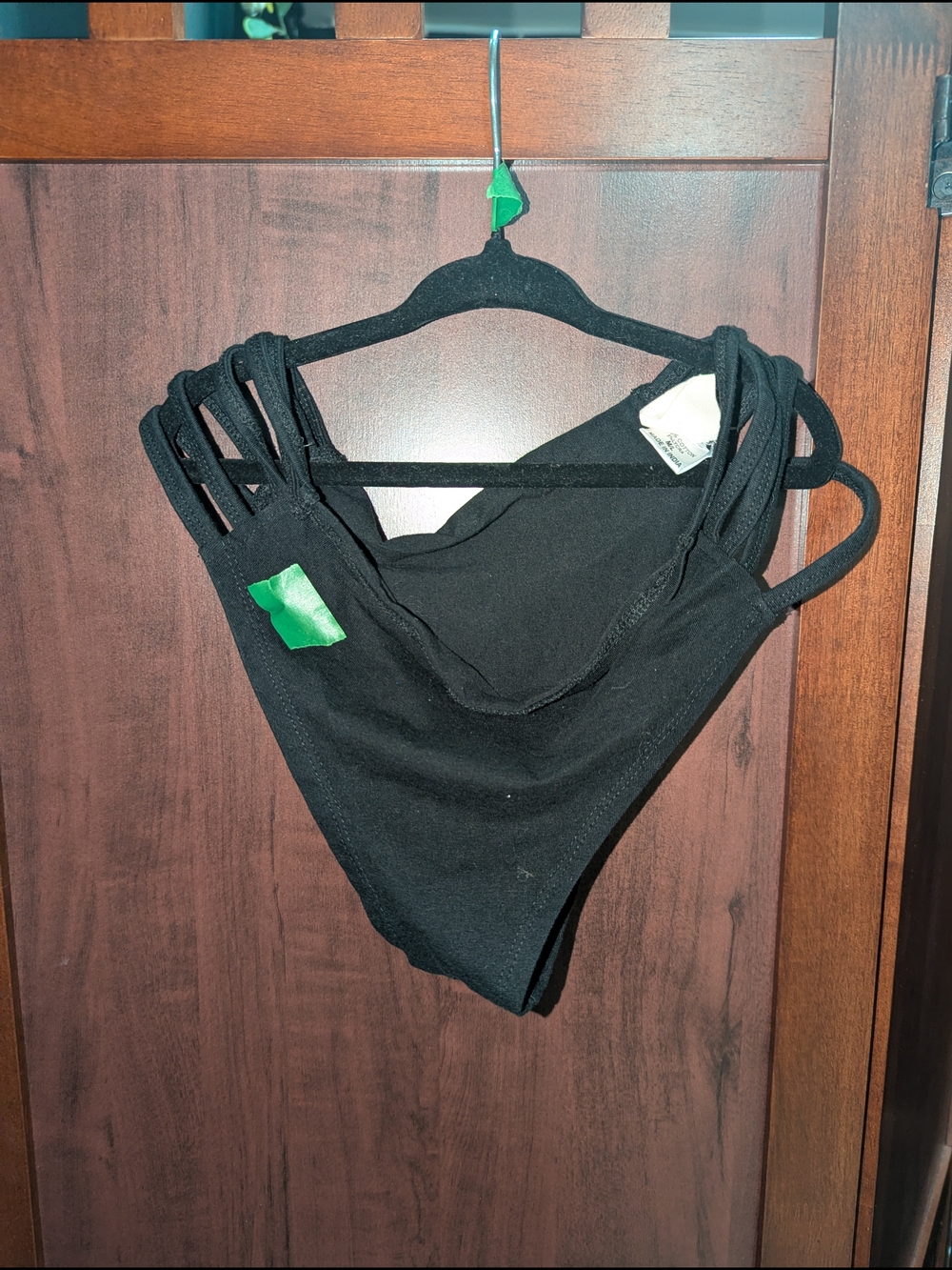 Women's Black Multi-Strap Camisole Tank Top